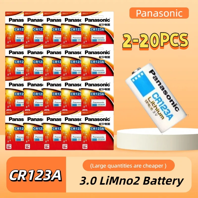 

2-20Pcs Original Panasonic 123 Lithium 3V Arlo Camera Battery CR123A CR17345 DL123A EL123A 123A