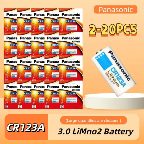 2-20Pcs Original Panasonic 123 Lithium 3V Arlo Camera Battery CR123A CR17345 DL123A EL123A 123A