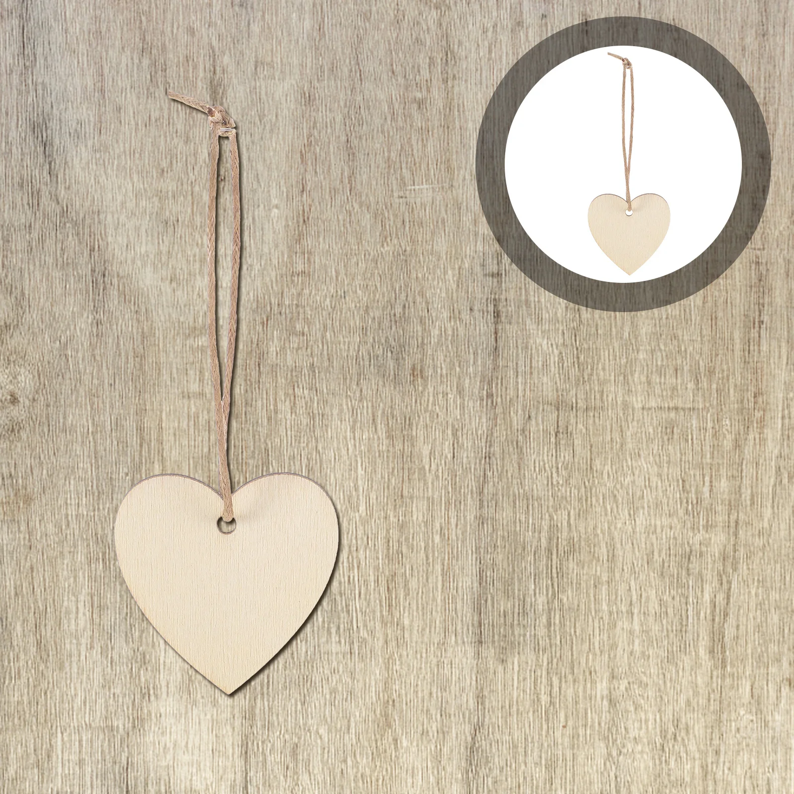

200pcs Wooden Heart Tags Blank DIY Material Unfinished Wood Crafts Smooth Surface Valentine Decor Study Bedroom Office