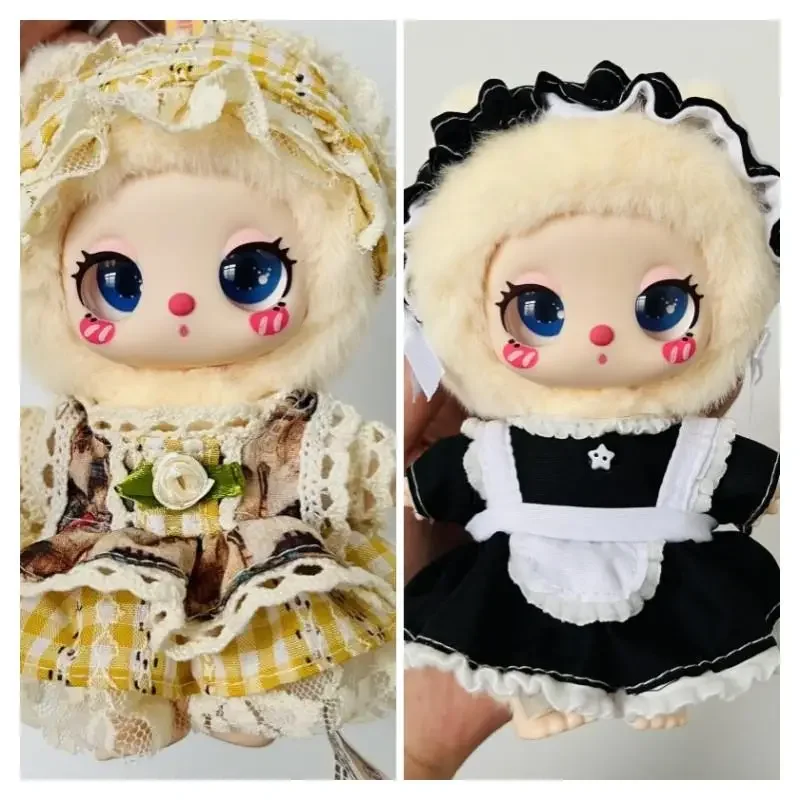 Mini Doll'S Clothes Outfit Accessories For Liila LUCKY CAT for labubu for 10cm cotton doll Maid skirt set Clothing Gift