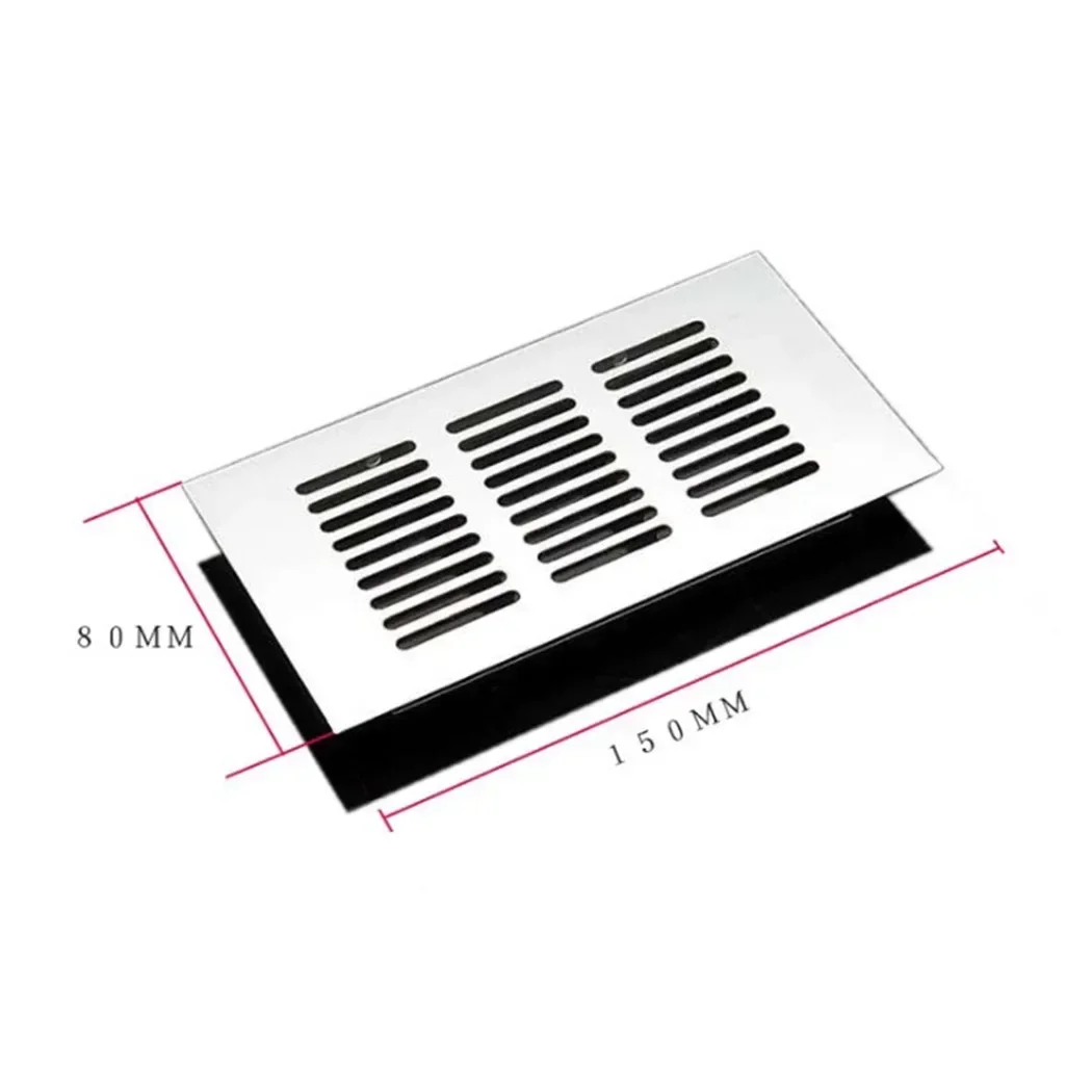 Ventilation Grille 80*150-400mm Aluminium Air Vent Silver Louvred Grill Ventilation Grille Furniture Wardrobes Door Mesh Cover