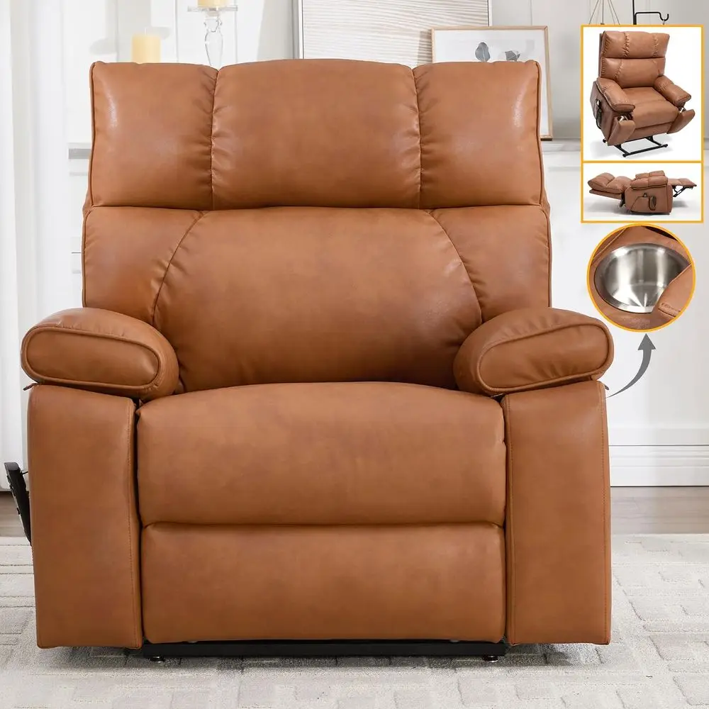 

Extra Large Dual Motor Power Lit Recliner Chair,Lit Chair with Massage and Heat or Elderly,Lay lat Recliner, Standing Assi, Stai