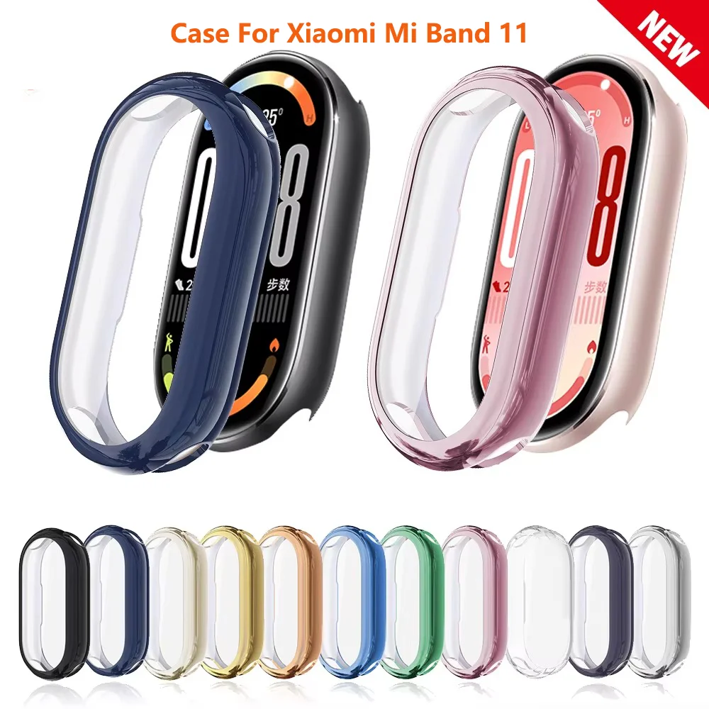 Soft TPU Watch Case for Xiaomi Mi Band 11 Smartwatch All-Around Protective Cover Screen Protector for Mi Band 11