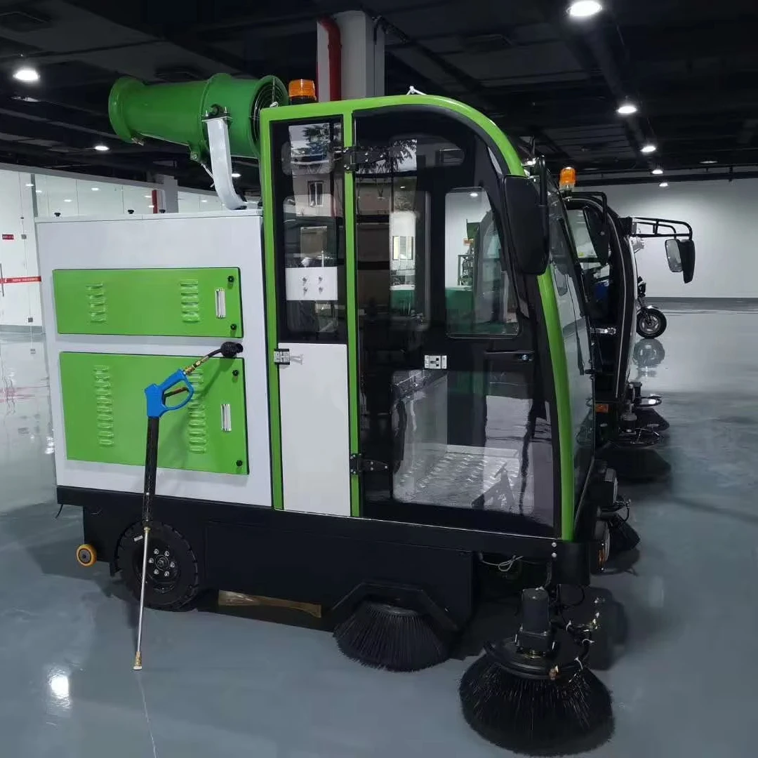 Ride-On Floor Scrubber Fully Enclosed Sweeper Automatic Cleaning Hine That Combines Vacuuming And Water Spraying