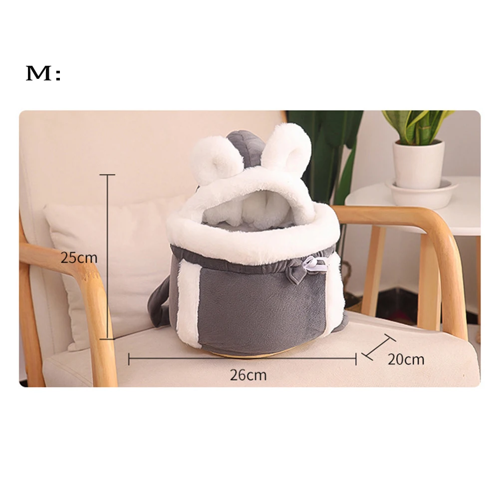 Outdoor Cat Backpack Winter Warm Soft Plush Carrier Bag Puppy Kitten Travel Chest Bag Breathable Portable Backpacks Pet Supplies