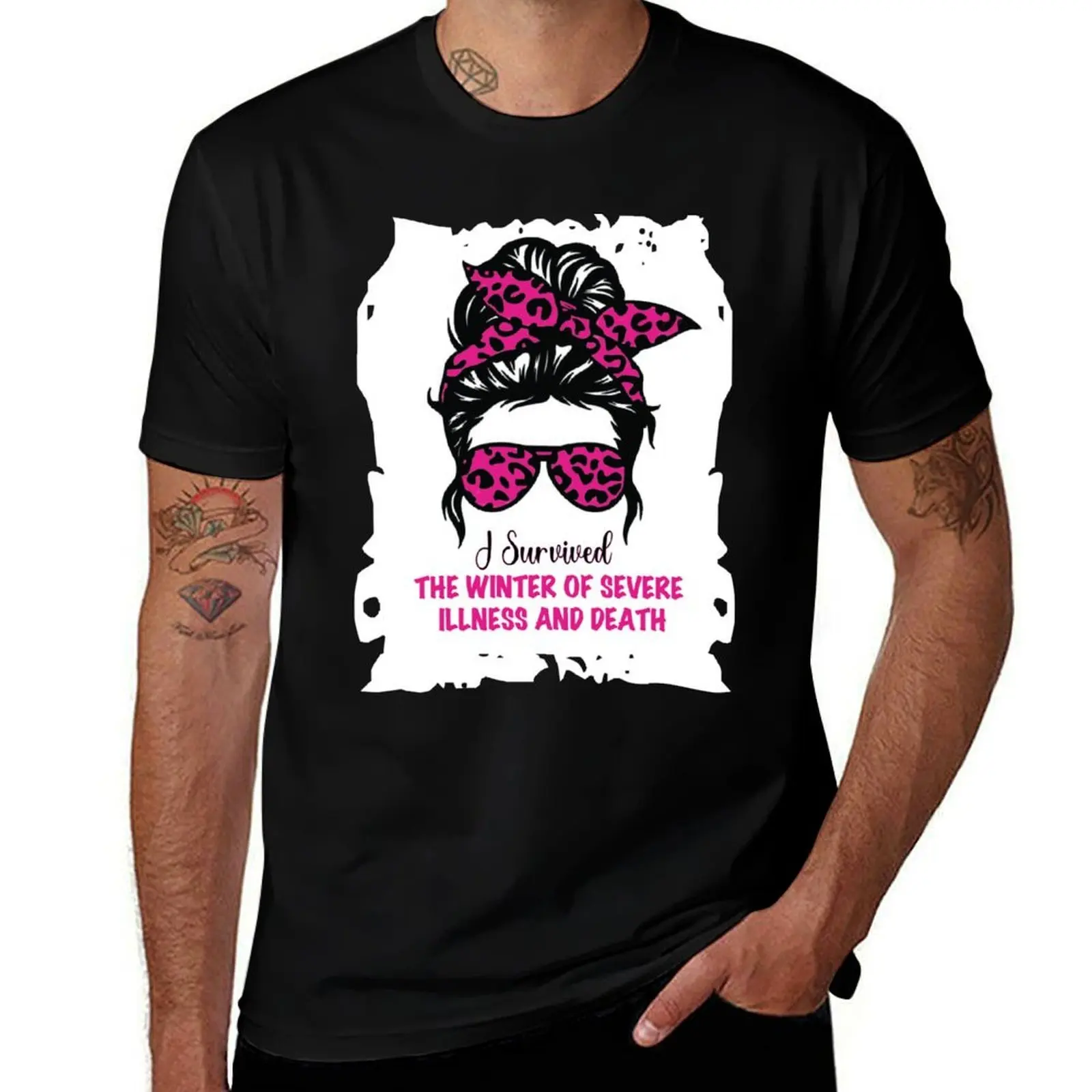 I Survived The Winter Of Severe Illness And Death T-Shirt Mechanic Work Tee Shirt T-Shirt