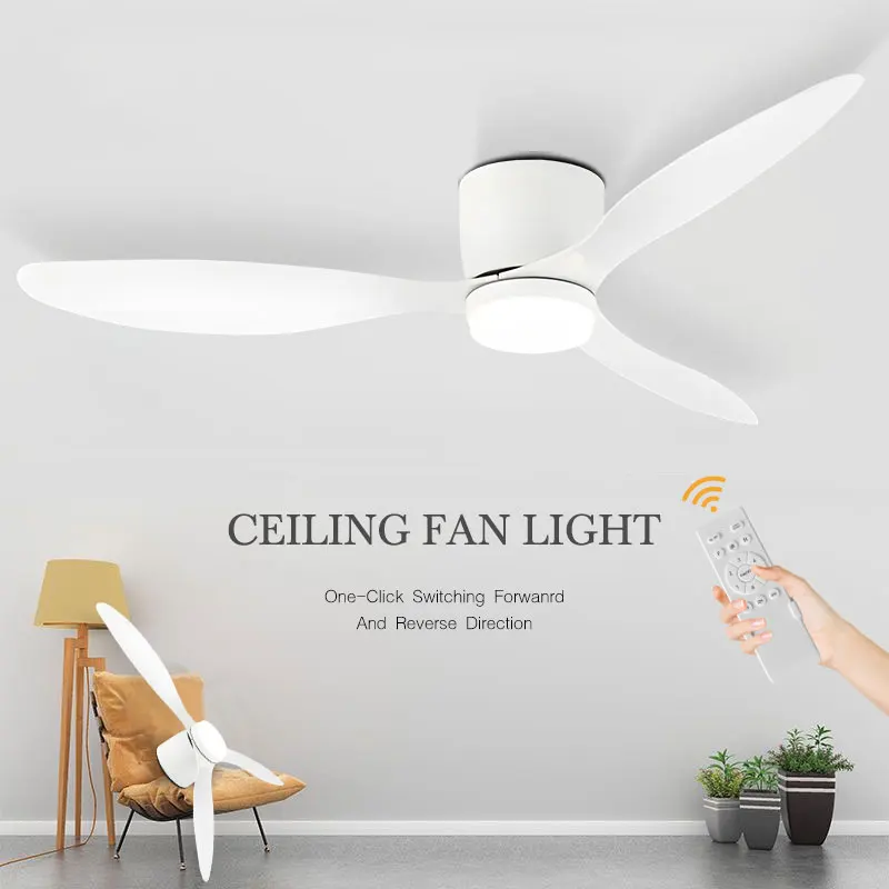 Ceiling Fans With Lights 6 Speeds Timing Fan Lamp Remote Control Tricolor Light Fan Lighting For Living Room Bedroom Dinner room