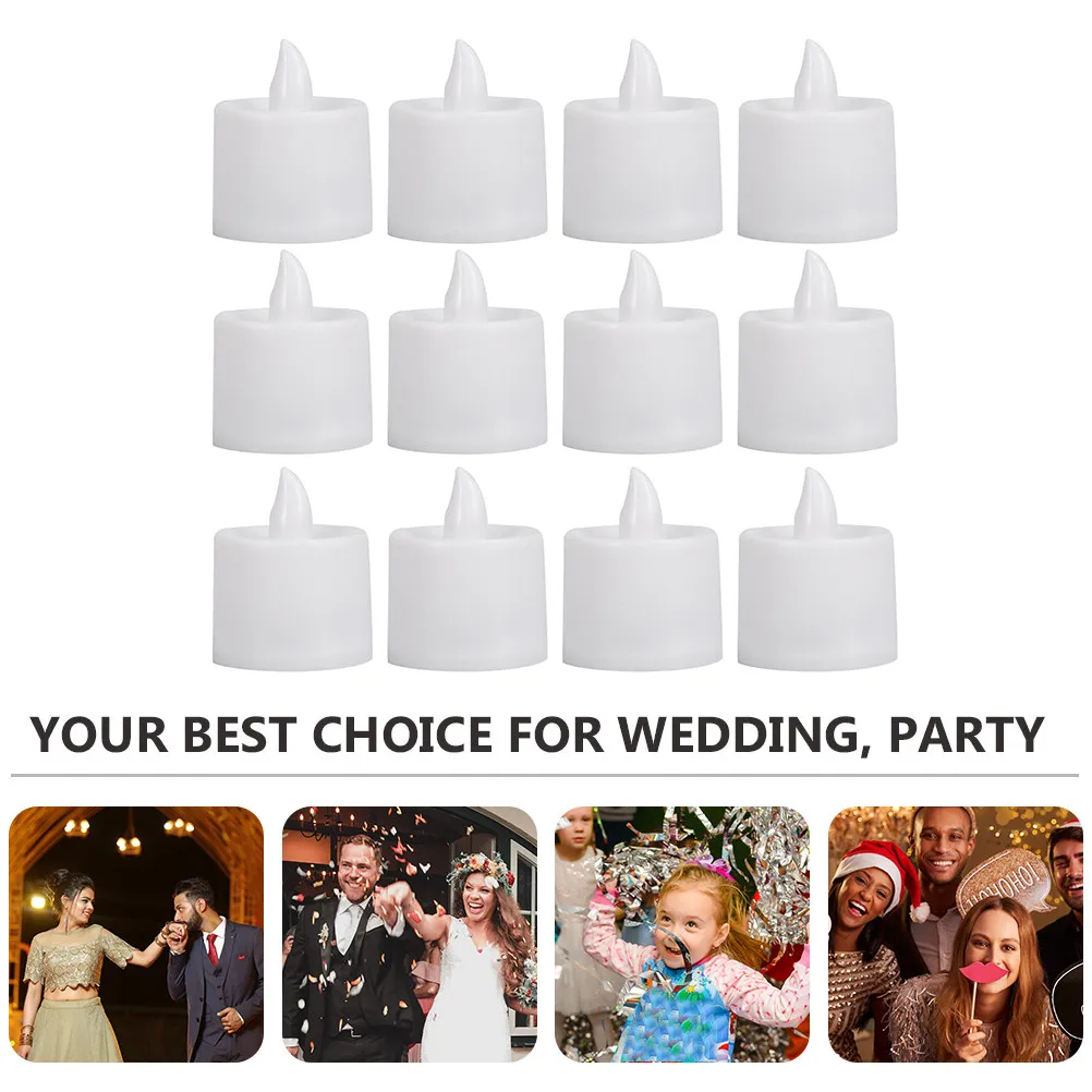 12Pcs Flameless LED Lamp Electronic Lights for Party Wedding Decoration Romantic Ambience Night Lamp Fine