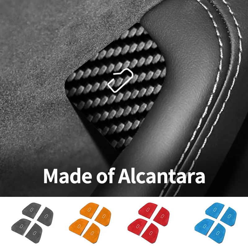 

For Tesla Model 3 (2024-)/ Model Y (2025-) Car Door Switch Button Anti Scratch Trim Sticker Carbon Fiber Interior Accessories