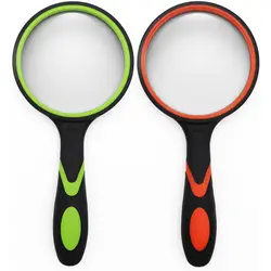 Handheld Magnifying Glass 10x Kids Seniors Magnifier Reading Exploration Non-Slip Shatterproof Magnifying Lens