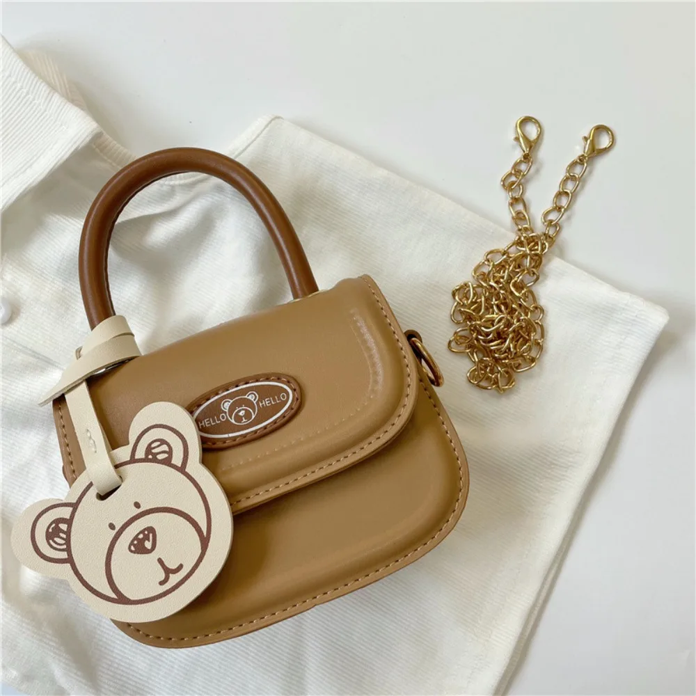 Tote Bags PU Leather High-capacity Underarm Handbag, Crossbody LIttle Bear Single Shoulder Bag Girl