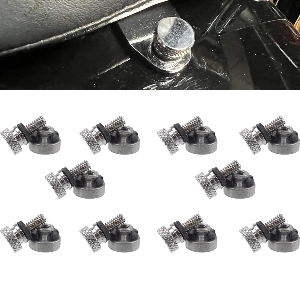 10Pcs Rear Fender Mounting Bolt Nut Kit Durable Fit For Harley All Models 1996-2019 Billet Aluminum Alloy Chrome Bolt Silver Nut