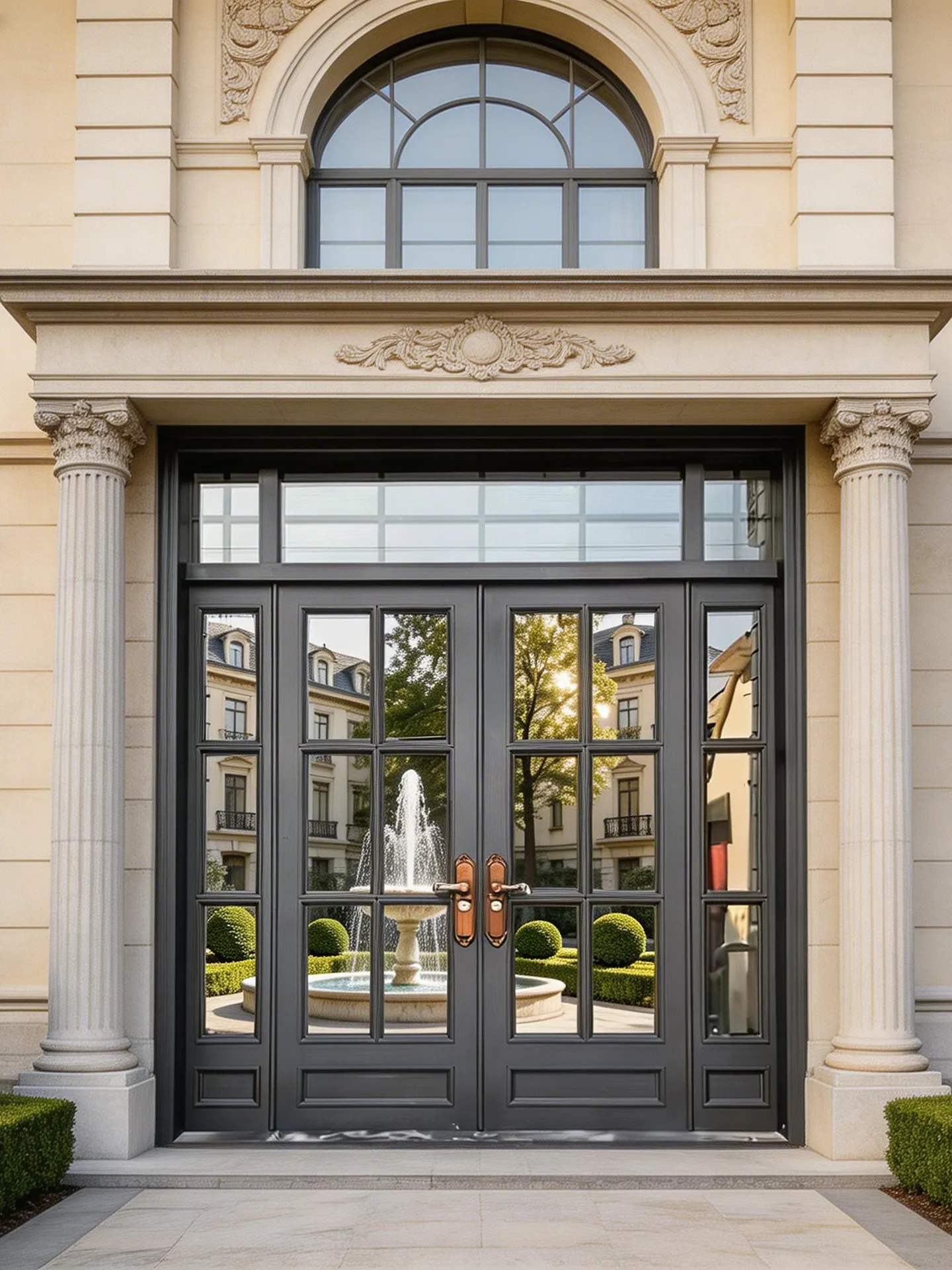French villa door cast aluminum entrance door opposite door rural self-built house zinc alloy customization