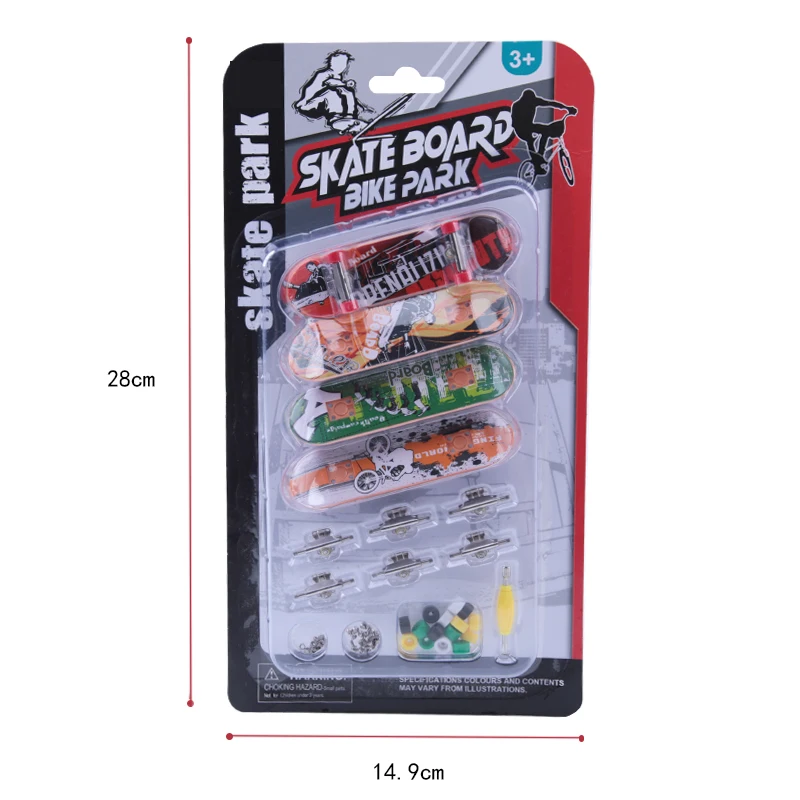 

Blister Card Package 4pcs Self Assembling Finger Skateboarding DIY finger skateboard for Kids&Adult