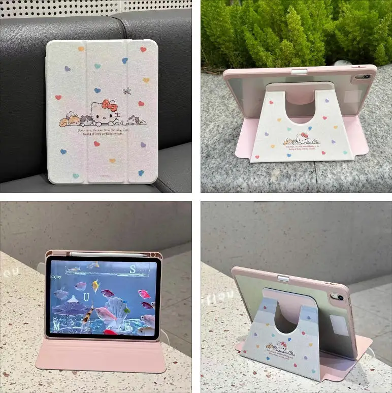 Hello Kitty für iPad Hülle iPad Pro 4 5 6 12,9 Zoll M4 Air 4 5 10,9 Zoll M2 M3 Schutzhülle Ipad 8/9/10 10,2 Zoll A16 11 Zoll Tablet Cover
