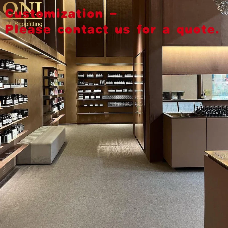 

Custom.ONI Шопфинг Лидер продаж Индивидуальный косметический дисплей Центр косметического магазина Деревянная витрина Шкафная мебель