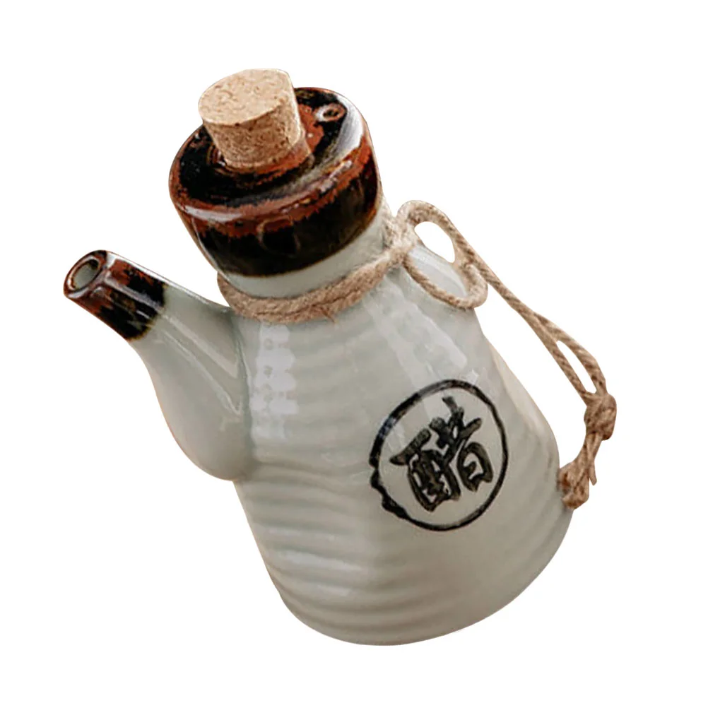 Oil Bottles Ceramic Soy Sauce Liquid Seasoning Jar Balsamic Vinegar Household Holder Condiment Dispenser Black Kitchen Travel