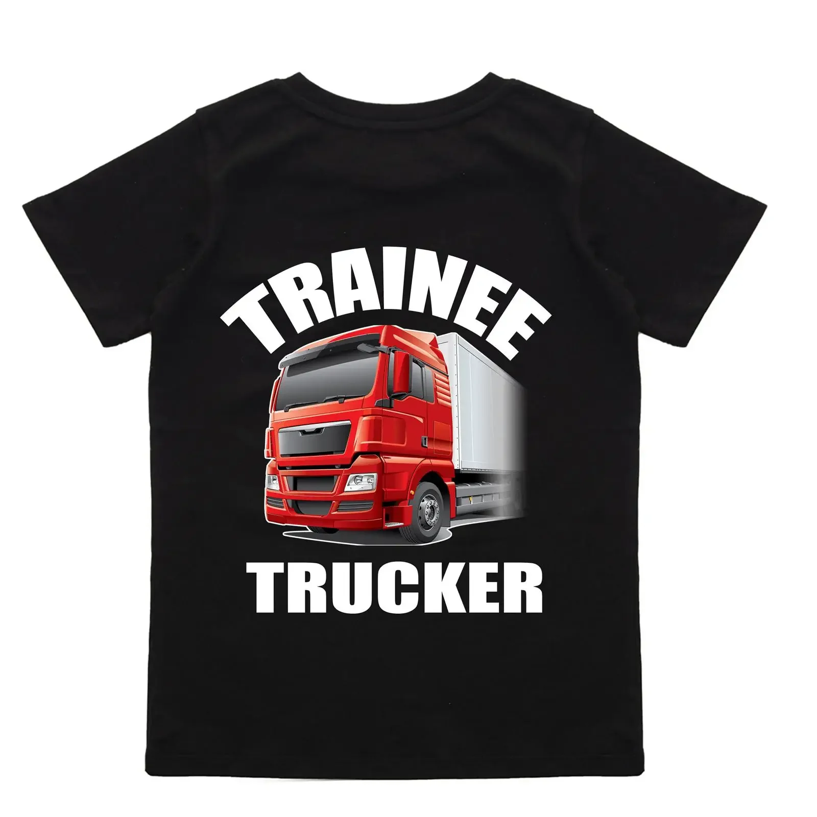 Trainee trucker truck HGV lorry driver black t shirt kids children 100 cotton vintage Washed Stylish Breathable Comfortable