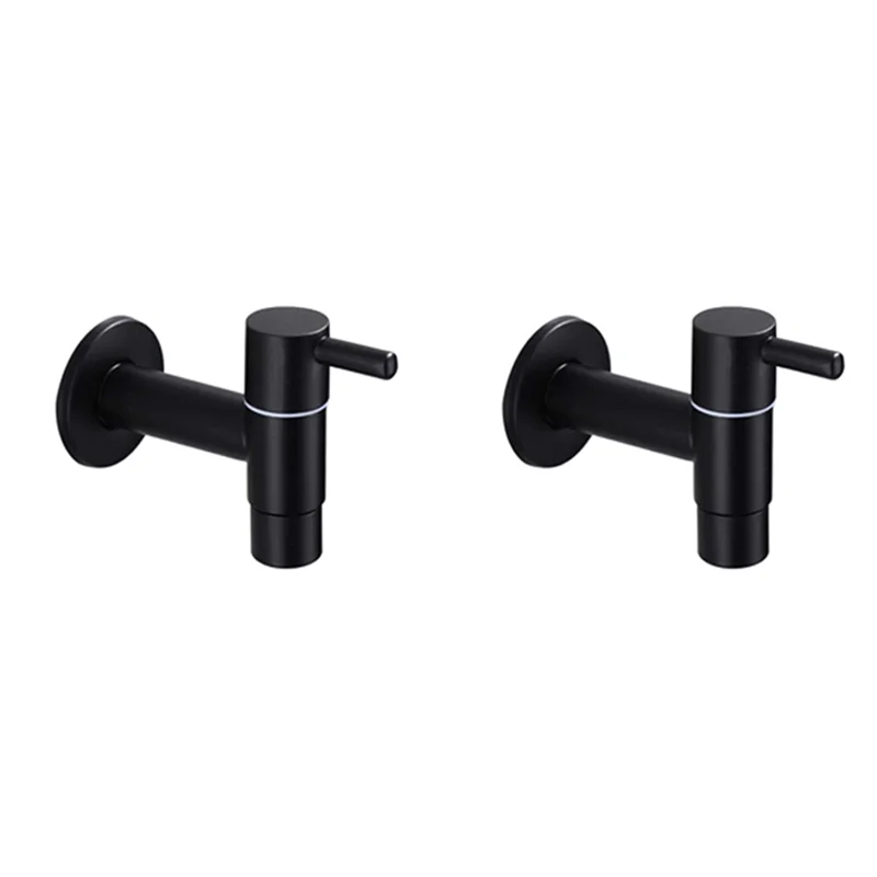 

B23B 2X смеситель для раковины из нержавеющей стали 304, смеситель для стиральной машины для ванной комнаты, открытый сад, одиночный кран для холодной воды (черный)