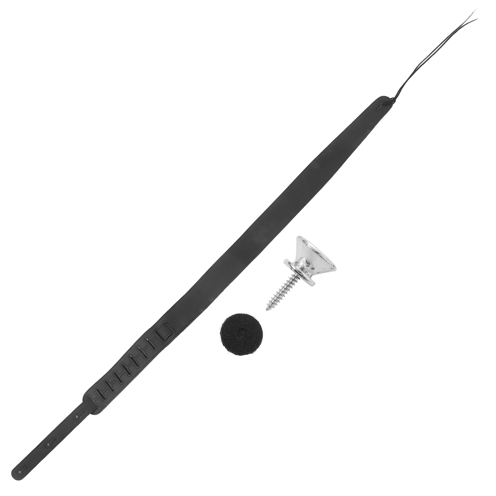 

1pc Guitar Durable Cowhide Comfortable Adjustable Punk Style Decor Accessory Black Premium Guitar Strap Instrument Belt