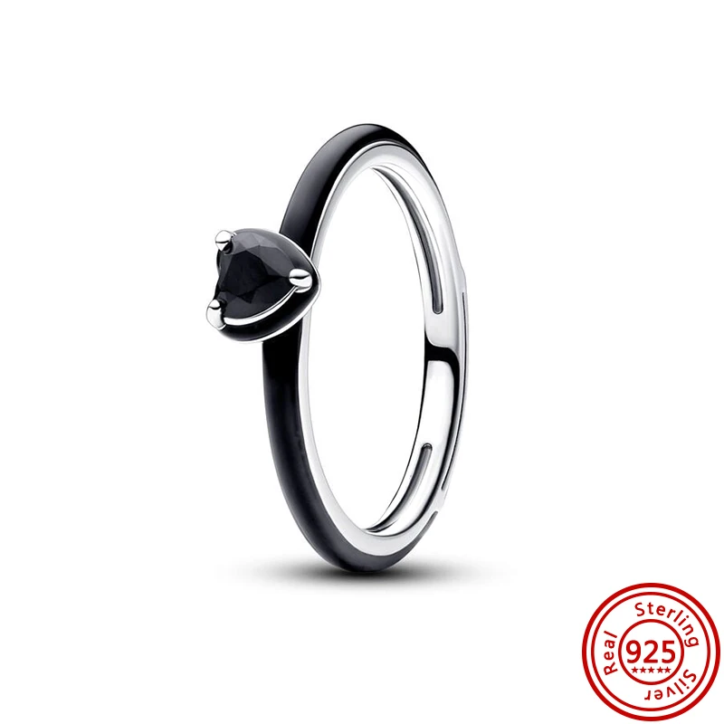 Women's 925 Silver Sparkling Zircon Stackable Ring