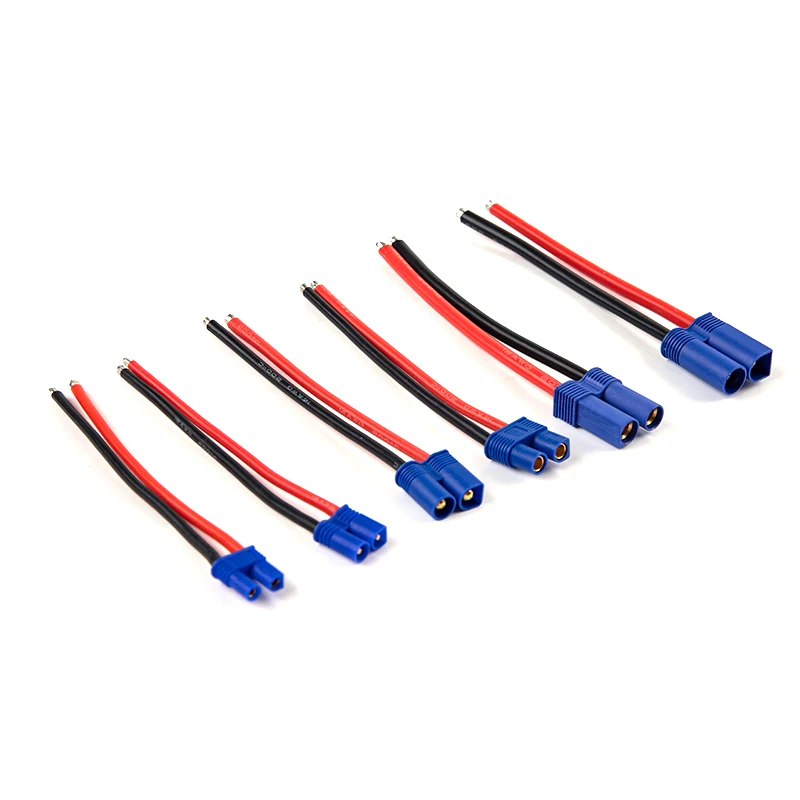 1 Uds EC2/EC3/EC5 conector macho hembra Cable de silicona RC Lipo batería