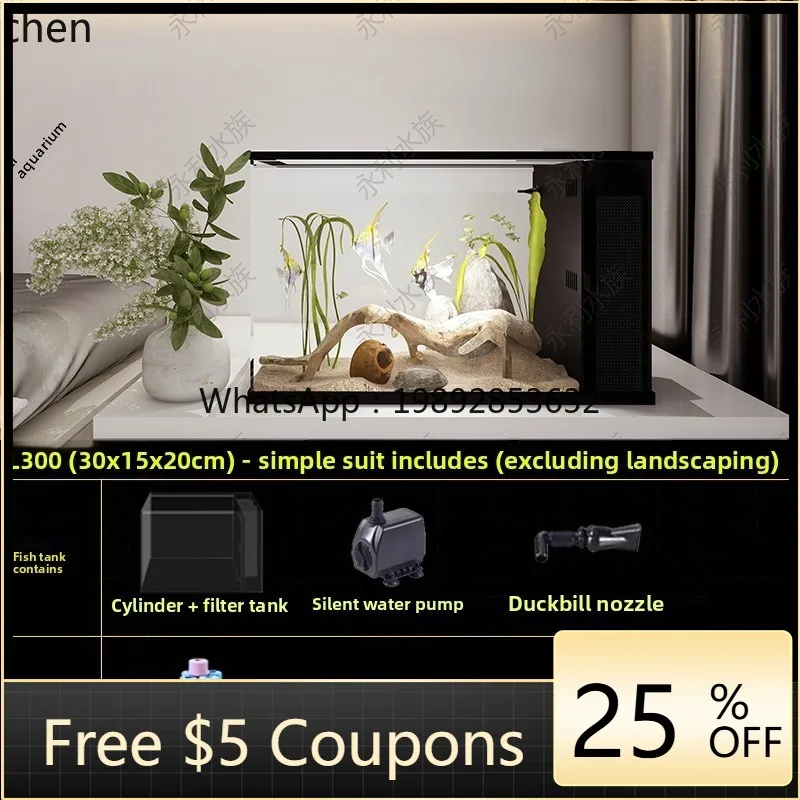 ZZ desktop self-circulation side filter ecological  landscape living room office filter all-in-one machine fish tank