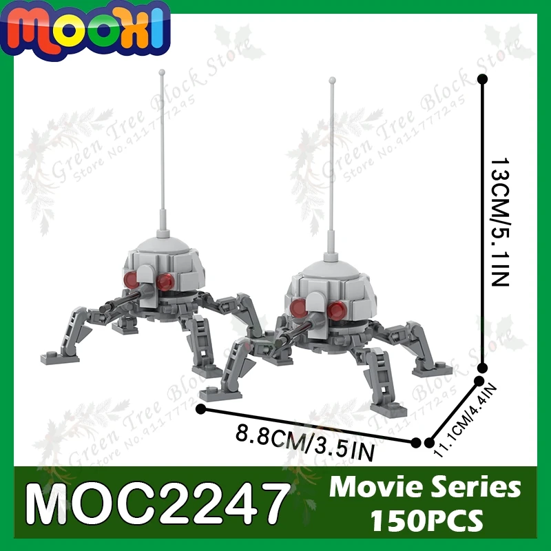 MOC2247 150PCS Interstellar Series MOC Droid Building Blocks Movie Sci-Fi Animal Robot Action Figure Model Assembly Toy For Kids