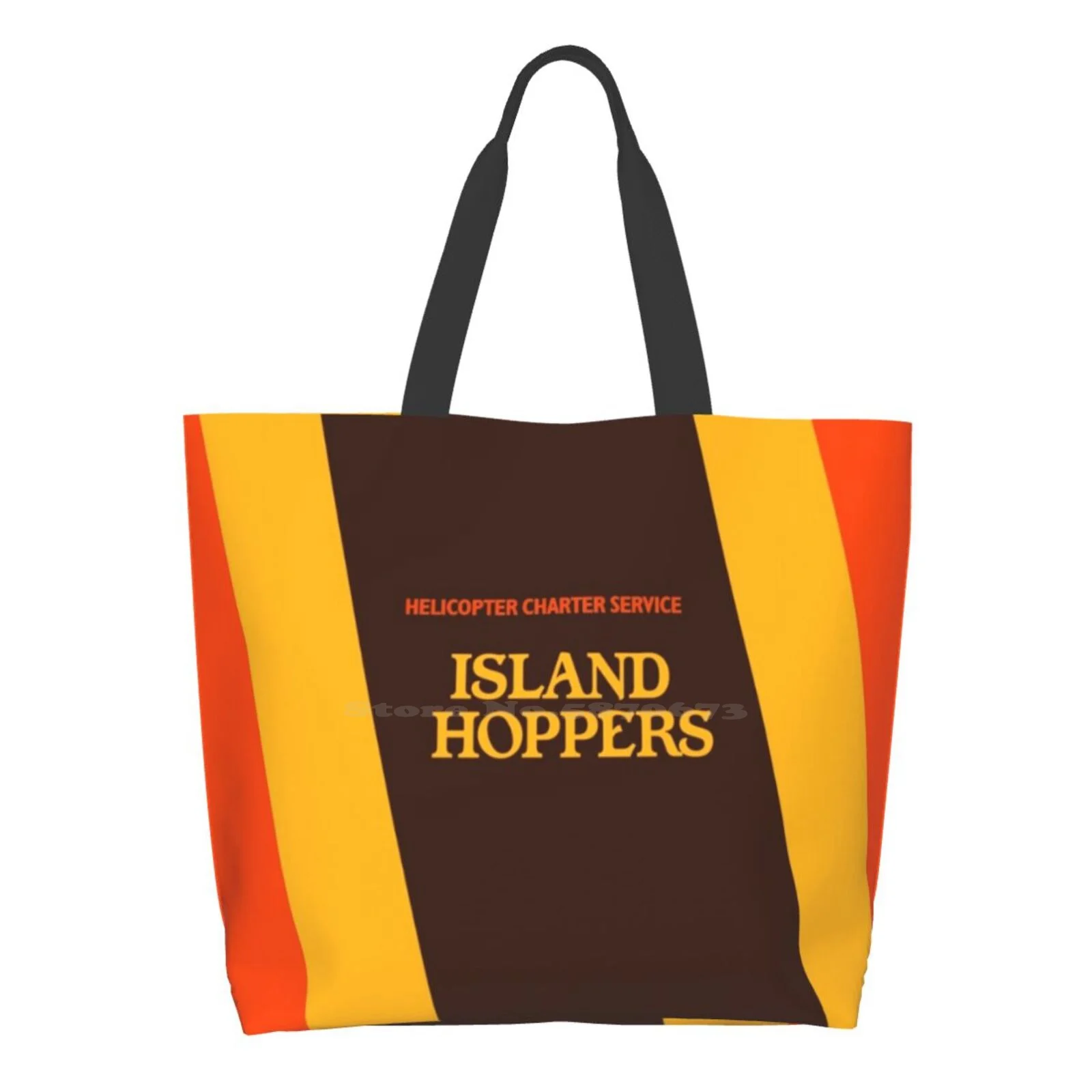 Island Hoppers Magnum Pi Large Size Reusable Foldable Shopping Bag Magnum Selleck Hawaii Oahu Vietnam Vet Helicopter Hoppers