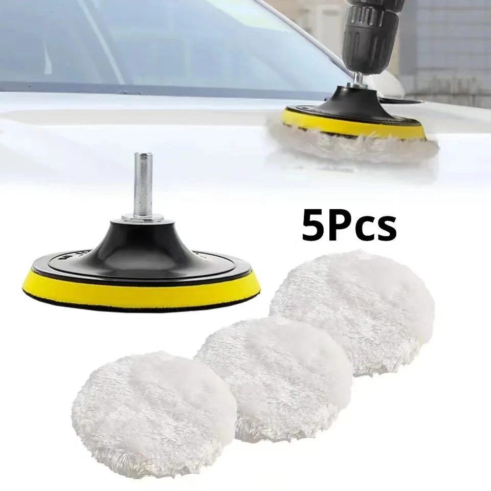 5 Piece 3/4/5 Inch Polishing Set Car GadgetsCar Polishing PadCar Wax Sponge Disc Wool WheelCar Paint Care Polishing Pad