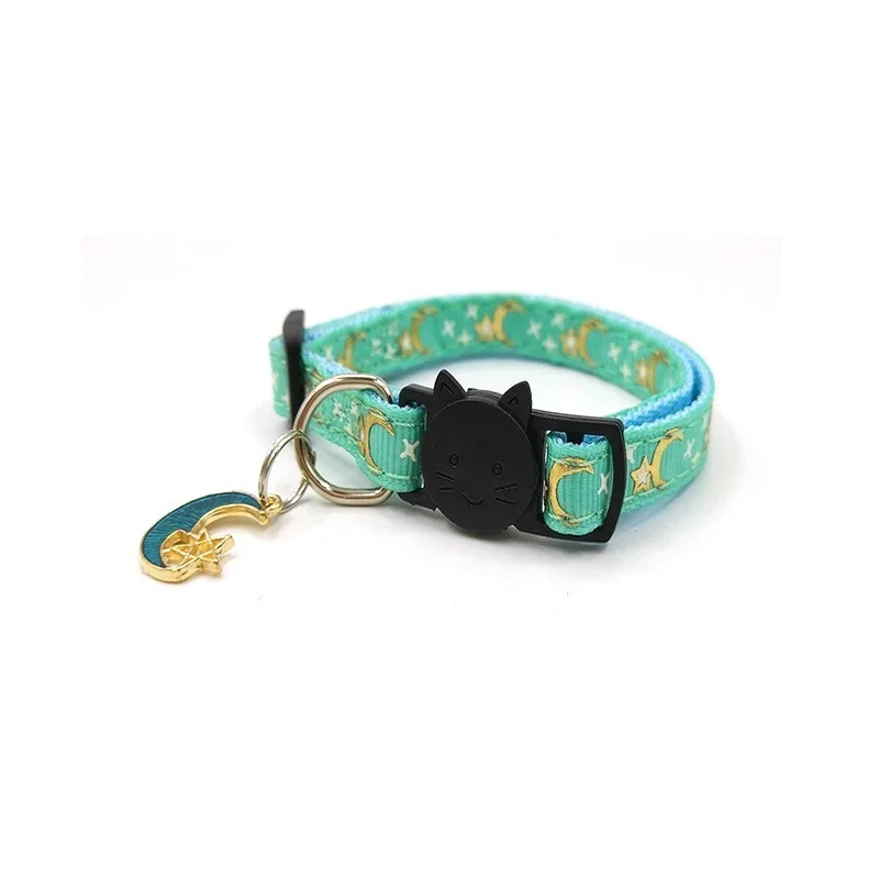 Luminous Dog Collar Moon Star Print Cat Collar Cat with Buckle Collar Bell Item Cat Dog Collars Personalised ошейник для собак