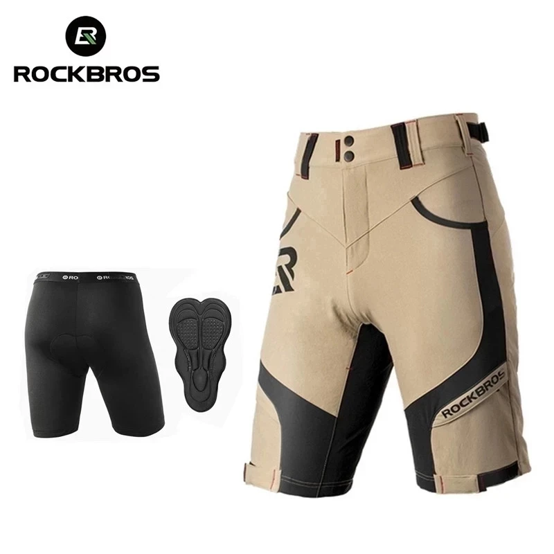 ROCKBROS Cycling Shorts Men MTB Road Bike Shorts Summer Outdoor Sports Biker Shorts Climbing Breathable Quick Dry Double Layer