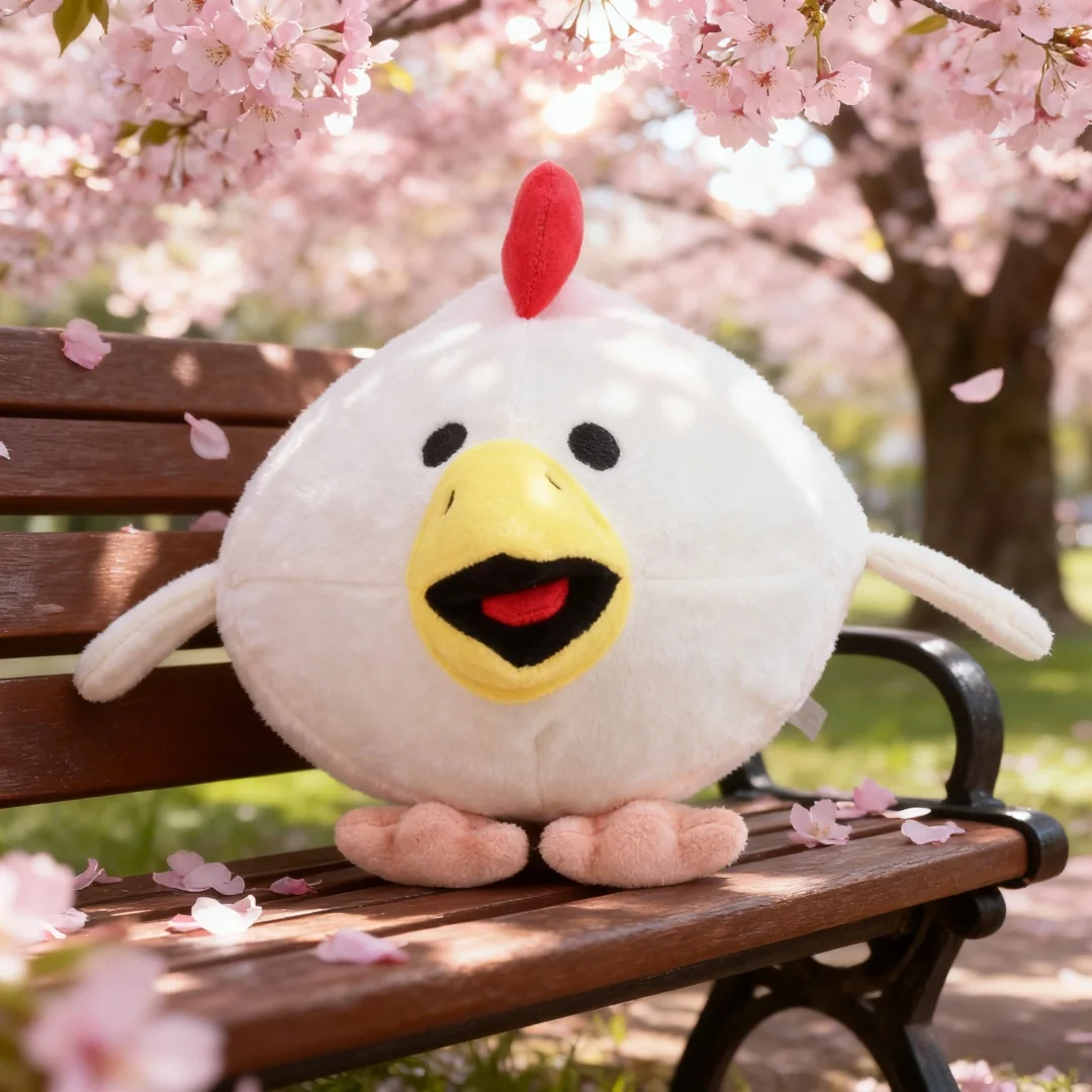 Cute Chicken Gun Plump White Chick Plush Toy Chicken Gun Game Merchandise Soft Stuffed Animal Plushie Birthday Gift for Fans