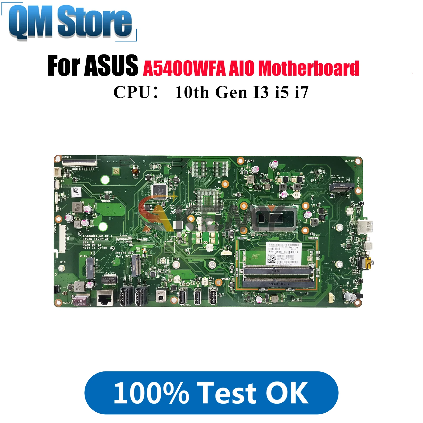 

A5400WFA Laptop Motherboard For ASUS VivoBook A5400WFA A5400WF Notebook Mainboard With 10th Gen I3 i5 i7 100% tests OK fast ship