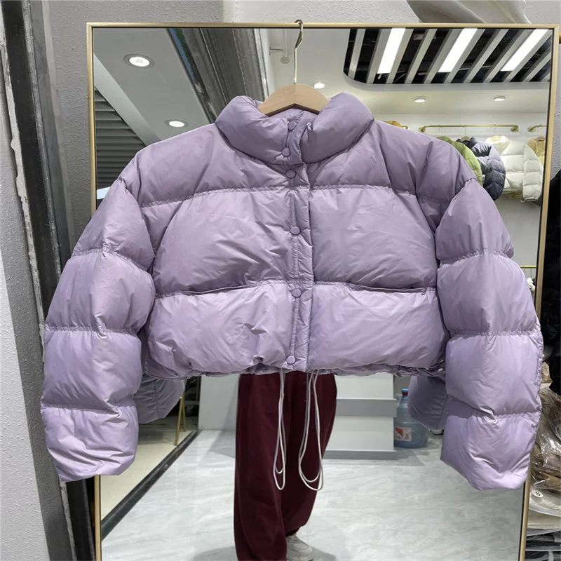 Loehsao Brand Fashion Women Jacket Black White Gray Pink White Duck down Outdoor Windproof Warm Female Winter Parkas Short Coats