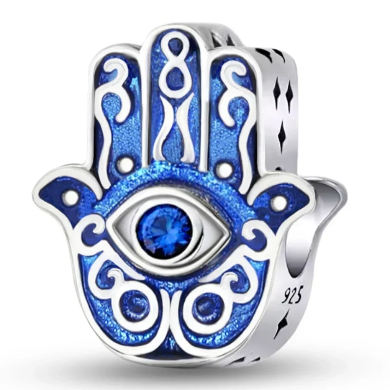 925 Sterling Silver Owl Fatima's Hand Guardian Bird Sunflower  Charms Beads Fit Original Pan Bracelets Bangles Fine Jewelry Gift