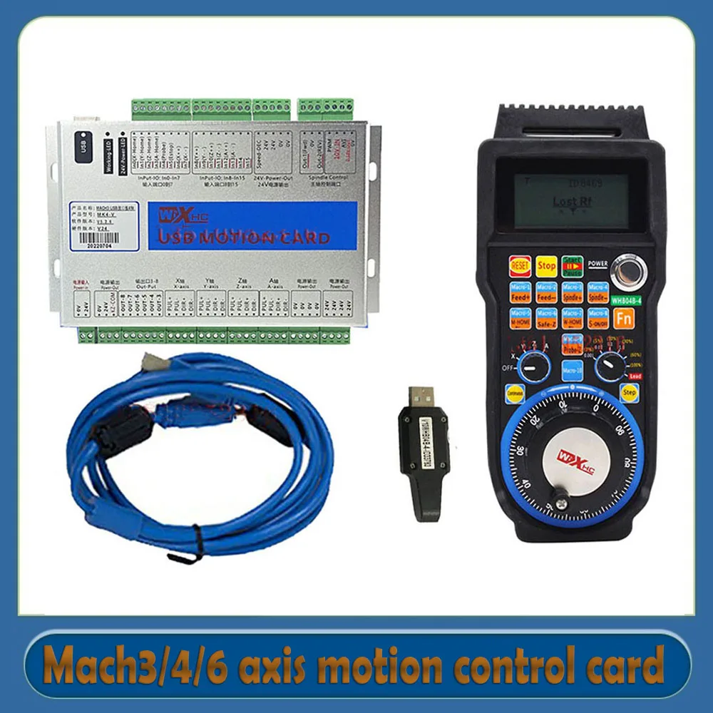 

Latest XHC mach3/4/6 axis motion control card USB CNC kit+wireless electronic handwheel digital display MPG