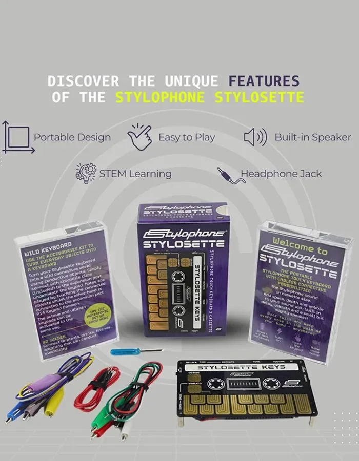 Estilófone styloset fita sintetizador mini toque teclado haste instrumentos musicais música eletrônica