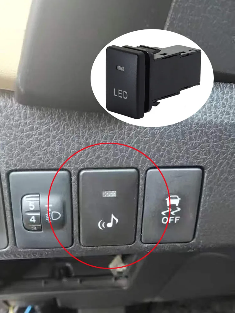 1PC Car LED Battery Radar Power Steering Sheel Fog Lights Spotligh Switch Button For Toyota Land Cruiser 07-20 Camry 06-16 Venza