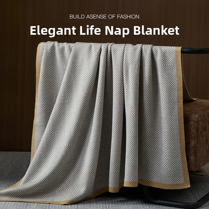 

Luxury Airline Headrest Blanket Office Nap Blanket Sofa Cover Blanket Air Conditioning Blanket Warm Knitted Woolen Blanket