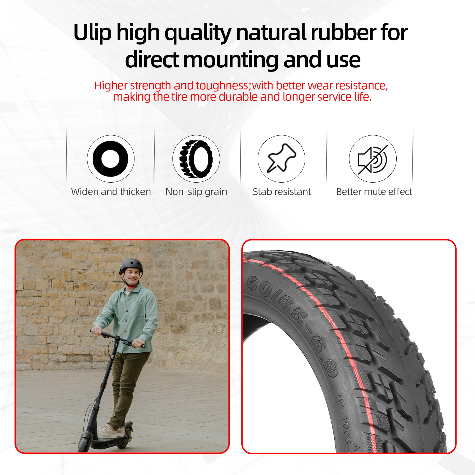 Ulip For Ninebot Max G2 Electric Scooter Front Rear Off-Road Tyre 60/70-6.5 and 60/65-6.9 Tire Thicken Tubeless Tire Accessories