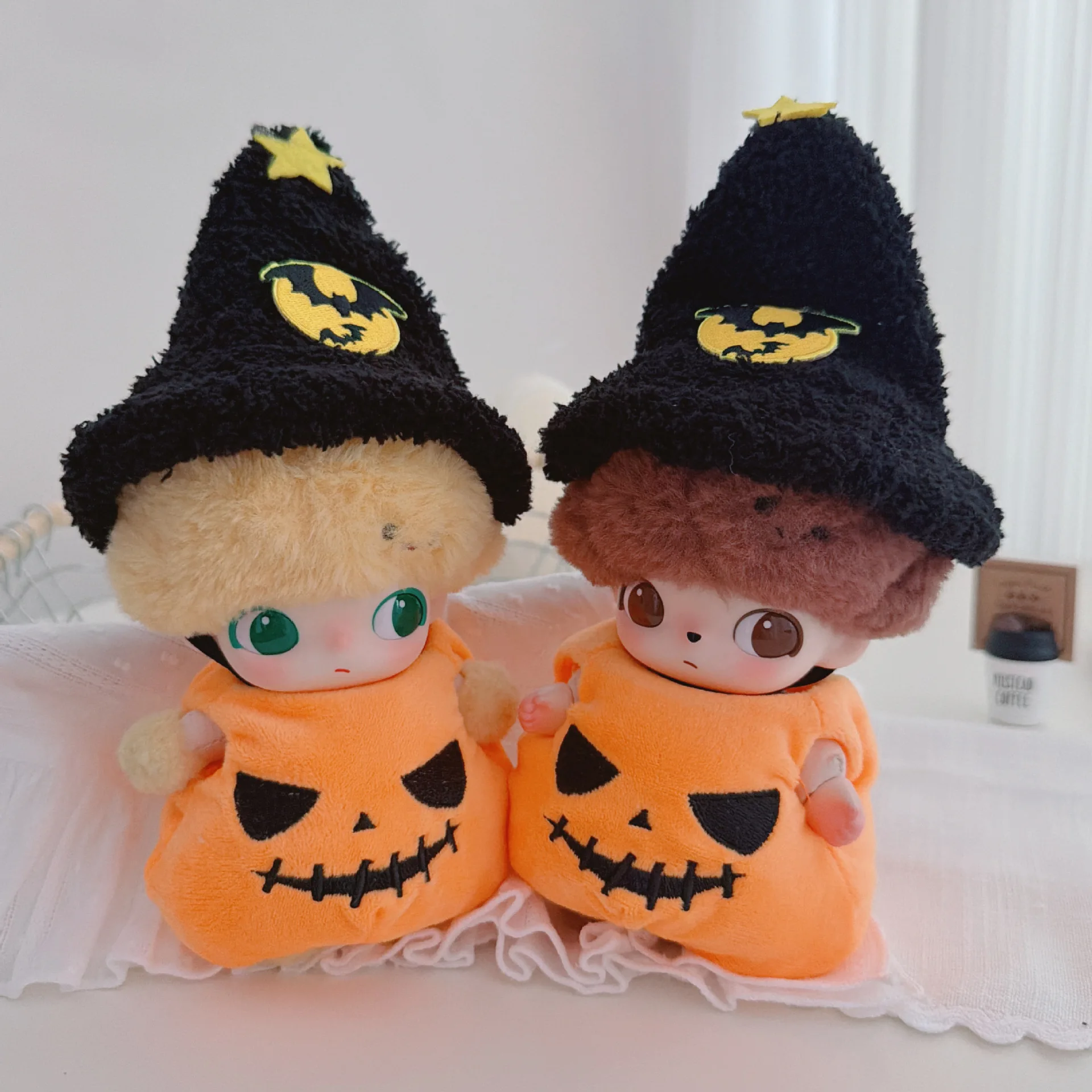 

Мультяшная мини-кукла-идол, одежда 10-17 см, милая тыква, летучая мышь, комплект из 2 предметов, плюшевая кукла, аксессуары, игрушки для девочек, фанаты, подарки
