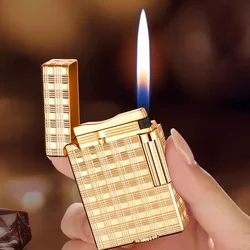 DERUI 258 Side-sliding Grinding Wheel Business Inflatable Lighter, Three-dimensional Finely Carved Pattern, Metal, High-end Gift