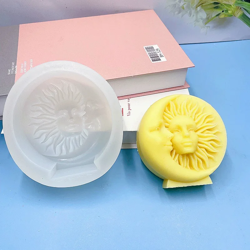 Sun Moon Double-Sided Silicone Mold Aromatherapy Candle Mold European and American Style Plaster Decoration Silicone Mold