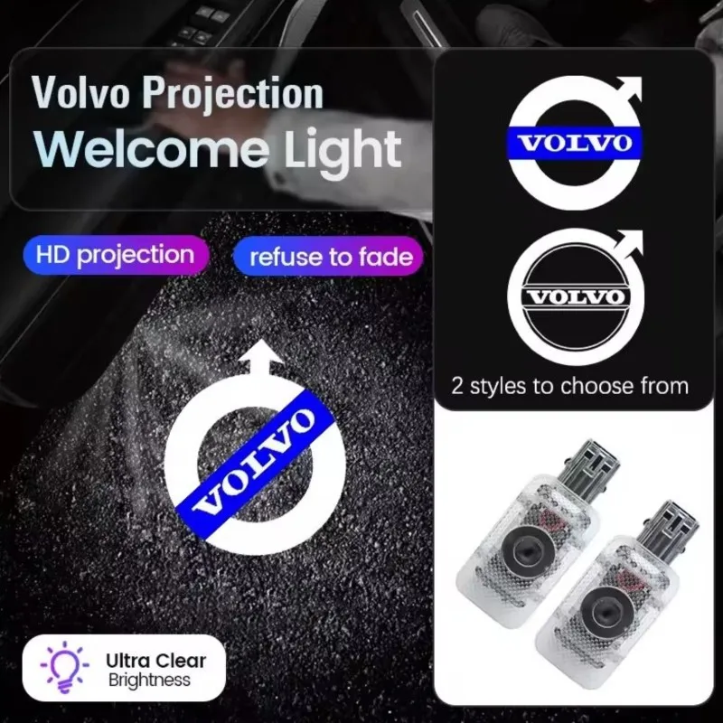 

HD 2X для Volvo Xc60 Xc90 V40 V60 S60 V50 V90 S80 C40 XC40 V70 XC70 C30 C70 Rdesign Led дверь автомобиля Ghost Shadow проектор свет