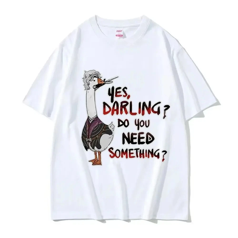 Funny Goose Astarion T-Shirt Yes Darling Do You Need Something Print T Shirt Men Women Cotton Short Sleeve  Summer Tops Clothes