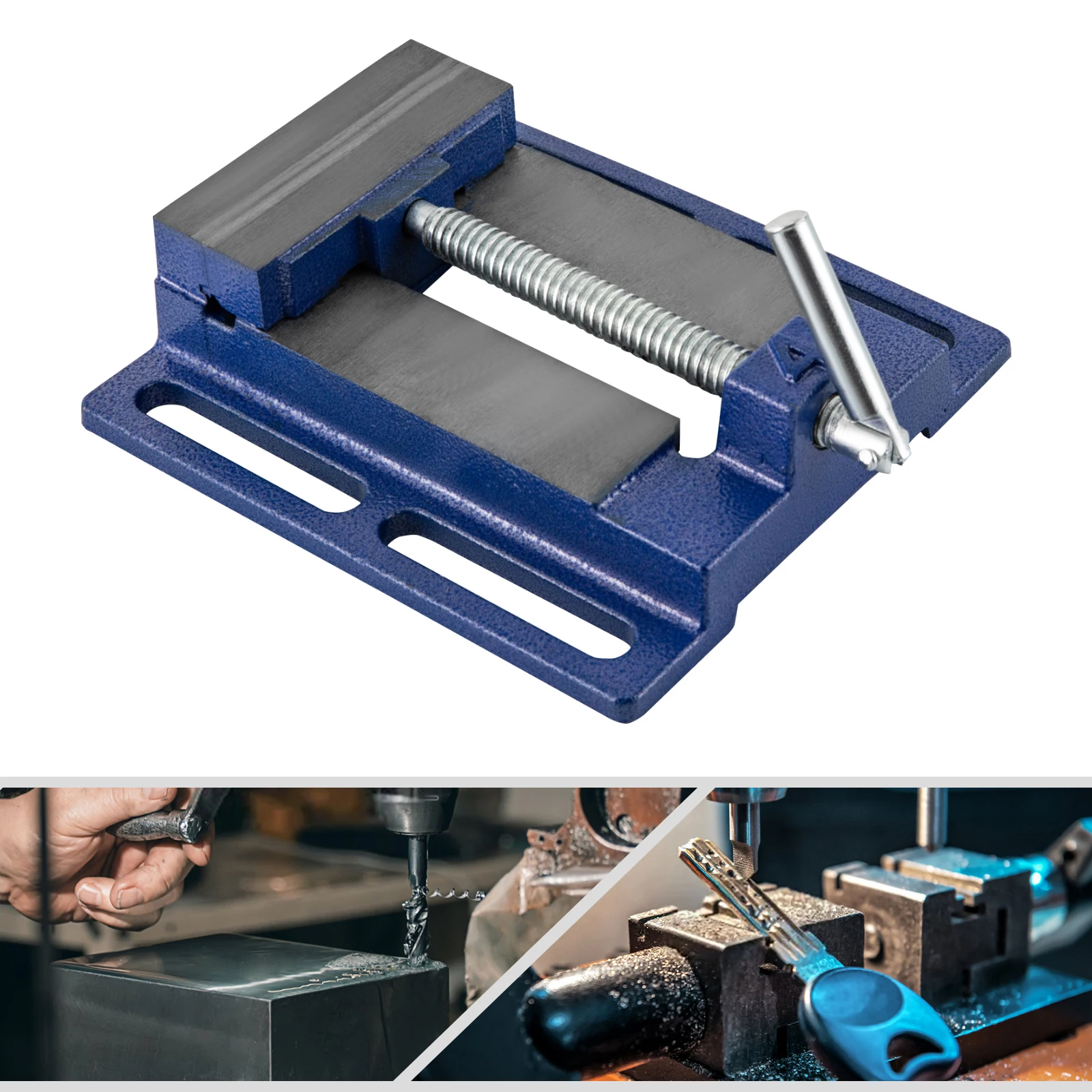 Prensa de taladro de alta resistencia de 4 "/100mm, abrazadera de banco, herramienta de perforación para carpintería para fresadoras, mantenimiento de maquinaria