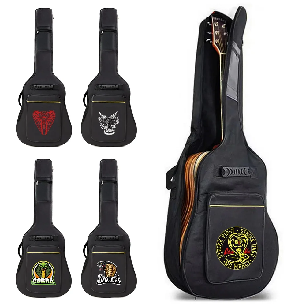 

36 Inch~41 Inch Guitar Bag Nylon Double Strap Soft Cushion Guitar Backpack Instrument Handbag Unisex Printing Series