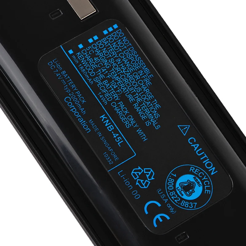KNB-45L Li-ion Battery Optional 2000/2500mAh For Kenwood Walkie Talkie TK3207 TK2207 TK3307 NX340 Two Way Radios Extra Battery