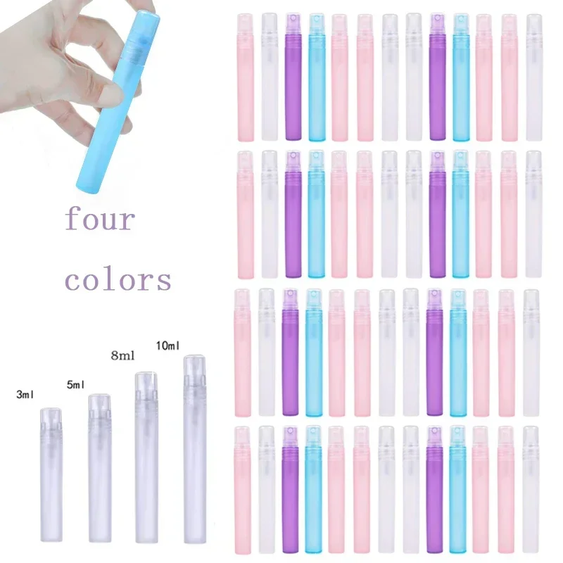 5Pcs 3-10ml Mini Portable Plastic Pen Shape Spray Bottle Travel Liquid Nebulizer Container Empty Perfume Sprayer Refillable Vial